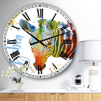 Horloge murale surdimensionnée colorée Safari