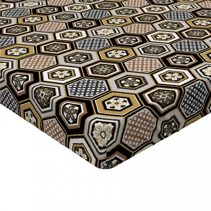 Microfiber Geometric Fitted Sheet, Twin Fitted Sheet