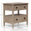 Table de chevet ouverte de couleur sable - 2 tiroirs et finition personnalisée comprenant 2, dessus doublé en feutre, fond, bois massif +
