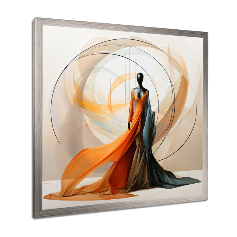 Abstrait contemporain danseur africain I - art mural femme afro-américaine, H 16 po x l 16 po, Argent argent