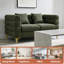 Canapé modulaire 60 pouces 2 places, canapé modulaire en tissu Comfort Teddy, assise douce avec 2 coussins pour le salon, la chambre à coucher, le bureau, vert-1528907933