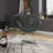 Raspberry Modern Vegan Leather Upholstered Metal Swivel Barrel Chair in Forest Green-1605952580