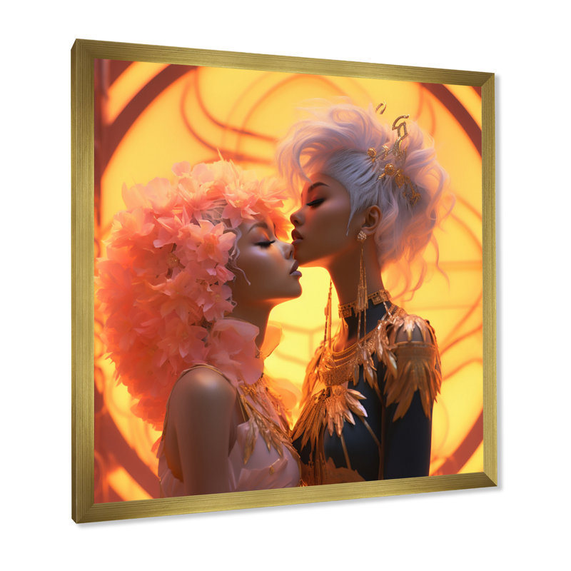 Funky Love Celebration sur impression sur toile, H 24 po x l 24 po x P 1 po, Cadre doré à une seule photo