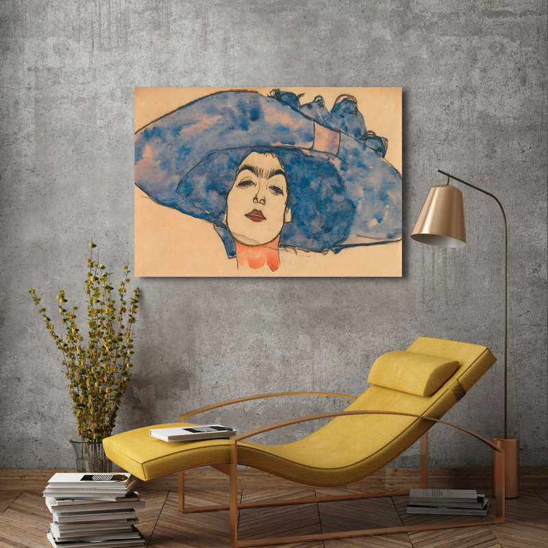3SC6329 Eva Freund In Hat by Egon Schiele - Wrapped Canvas Painting, 60cm H x 80cm W x 4cm D