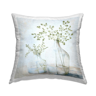 Charming Vase Still Life Printed Outdoor Throw Pillow Design by Dogwood Portfolio