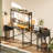Lateefa L Shaped Computer Home Office Desk with LED Lights & Power Outlets with Storage Shelves 4-Tier Reversible Bookshelf Corner Desk-1275388953