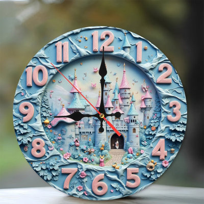 Colorful Princess Castle Wall Clock Decor