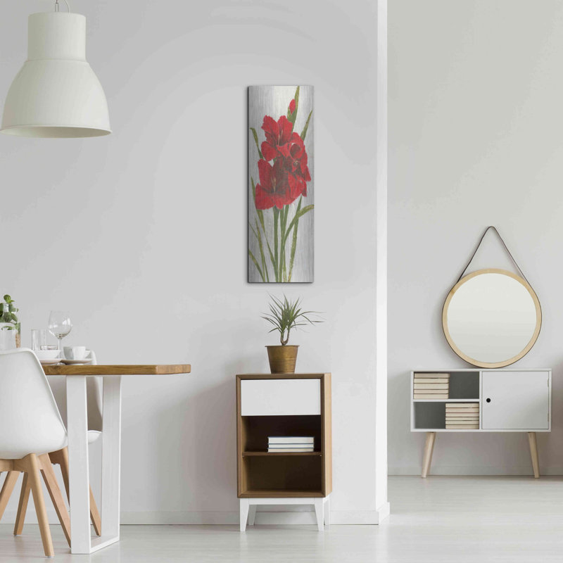 «Red Simplicity I» par James Wiens, art mural en métal, H 36 po x l 12 po