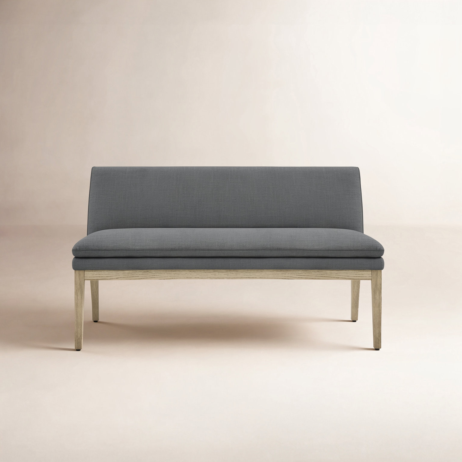 Bethea 55" Linen Dining Bench, Gray