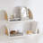 Wood Floating Shelves with Rattan Sides, 24.8 Inch Wall Mounted Shelves, Set of 2, White-1942396931