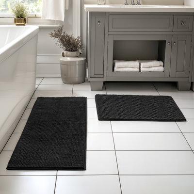 Ensemble de tapis pour salle de bain ultra doux en microfibre absorbante