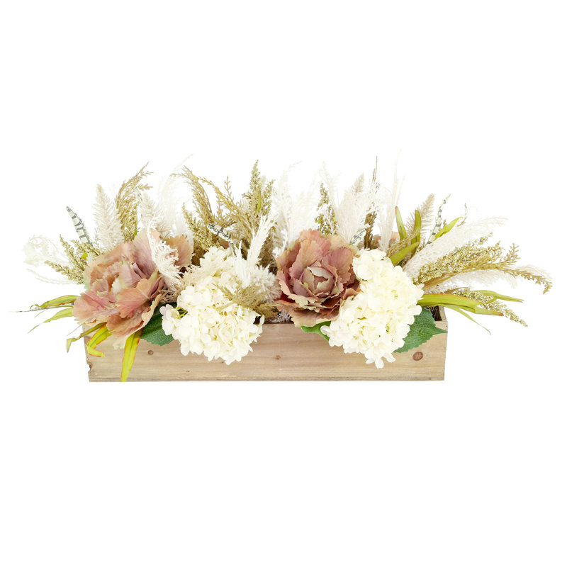 Fall Hydrangea and Pampas Centerpiece
