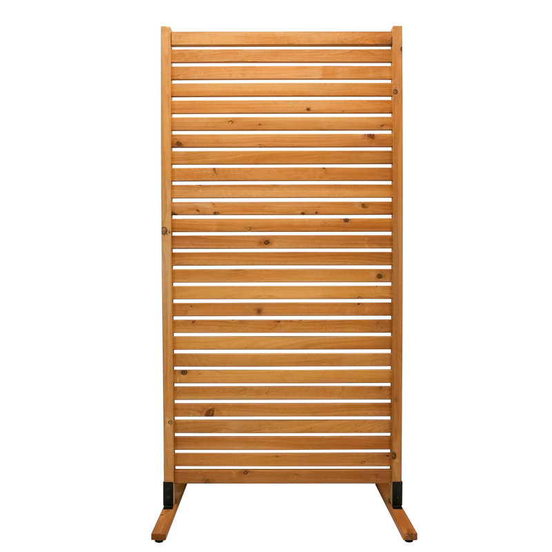 Tiaga 6 ft Freestanding Wood Privacy Screen with Flat Top
