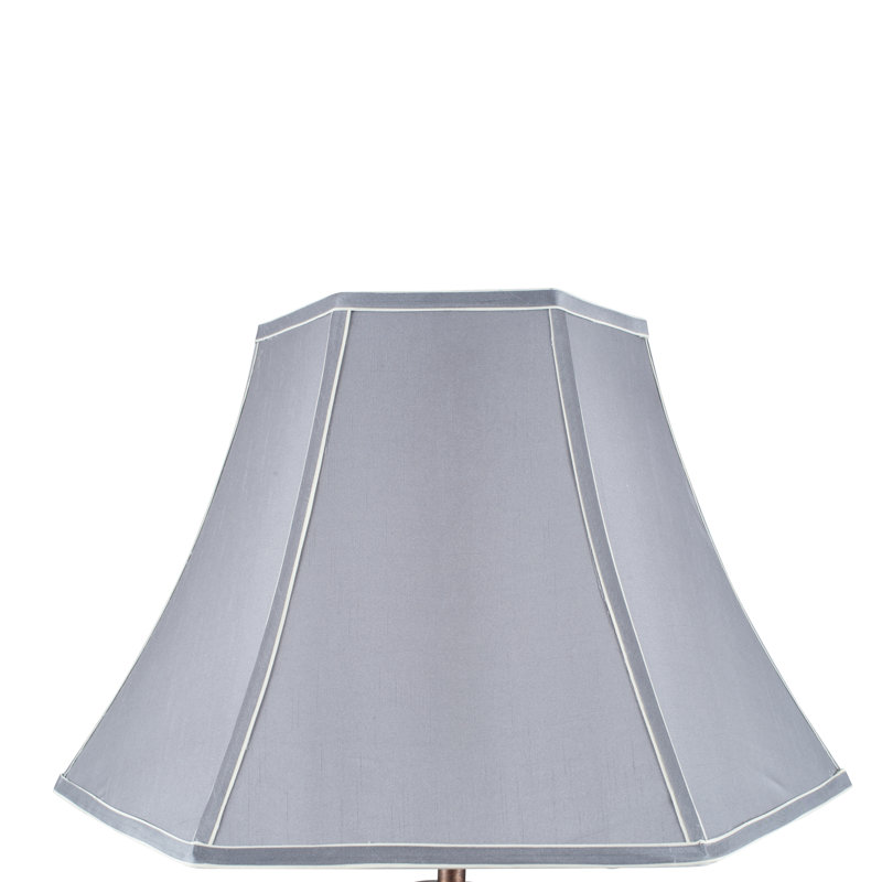 Ervine 36.5cm H Silk Bell Lamp Shade ( Screw On ) in Steel Grey