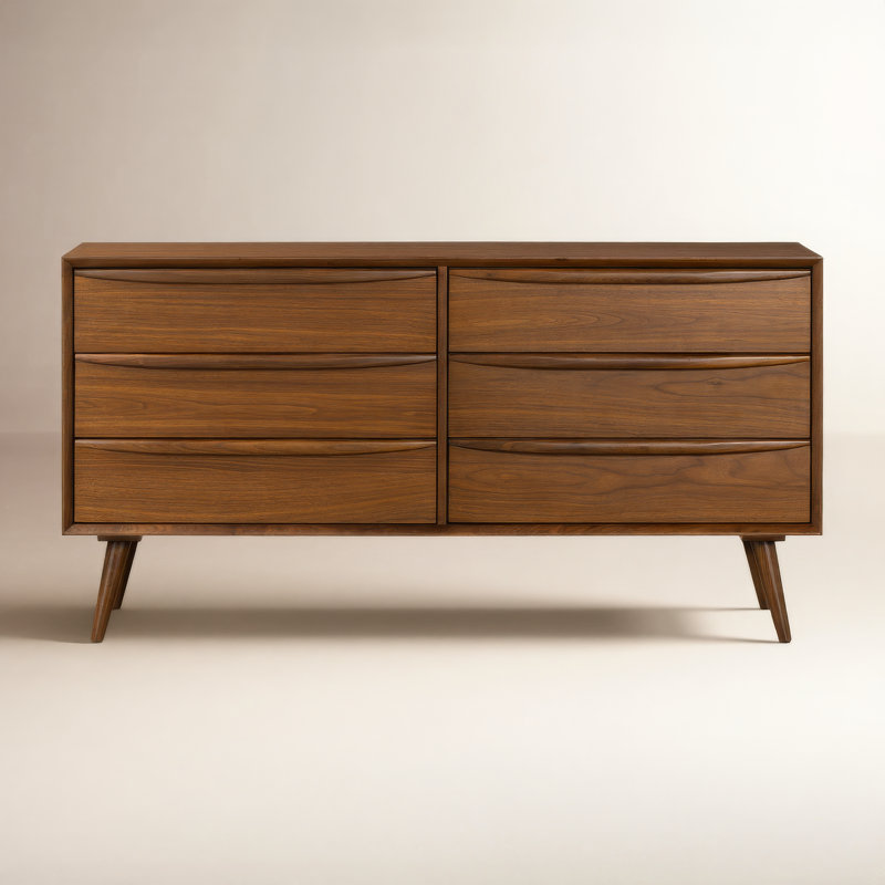 Poly & Bark Cura 6 Drawer American Black Walnut Dresser & Reviews |  AllModern
