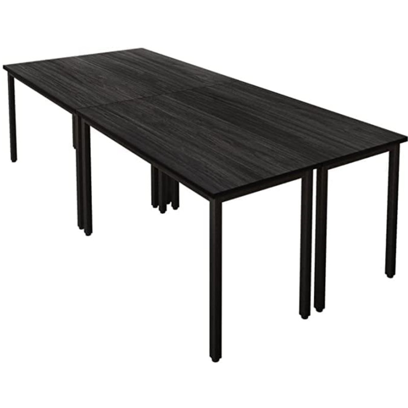 Ensemble de table de conférence et de chaises de 157,4 po de largeur, Noir