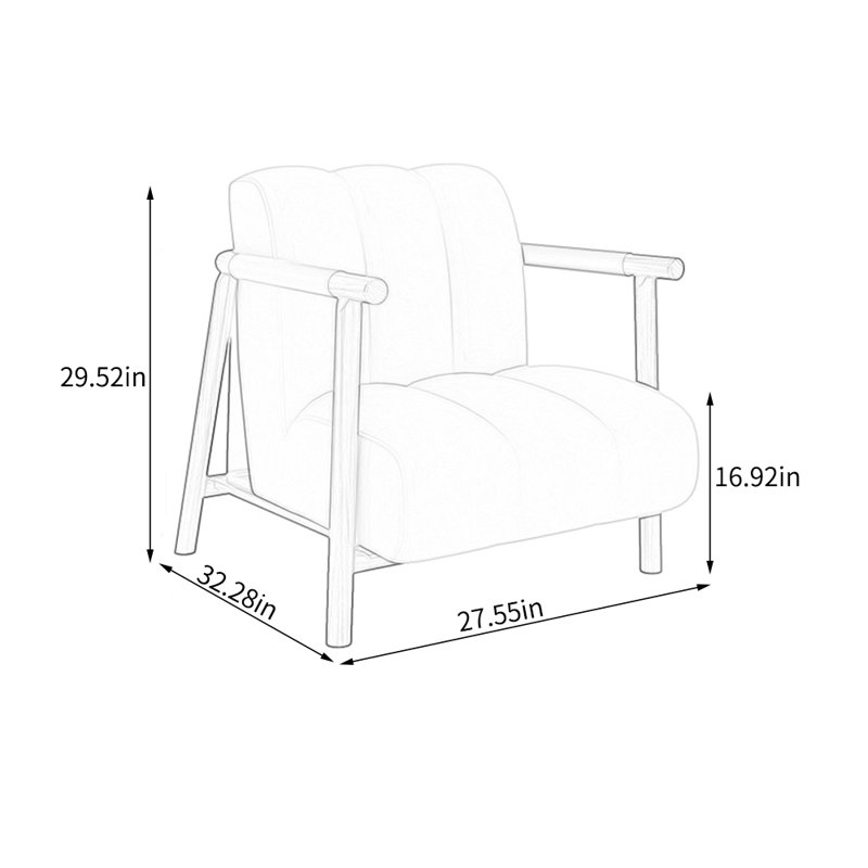 Fauteuil large de 27,55 po Zepher