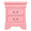 Charmante table de chevet traditionnelle rose