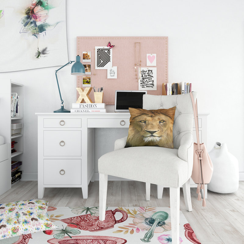 Ensemble de housse de couette designart lion avec visage calme, Housse de couette très grand + 2 taies décoratives