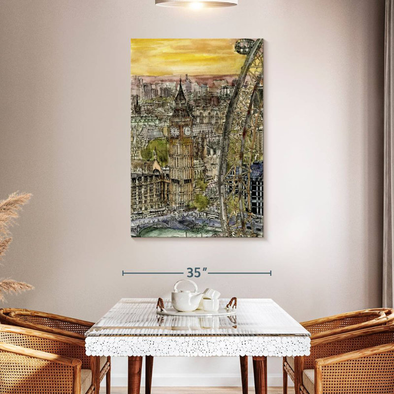 Aime Iconic City Scene IV, 48" H x 32" W