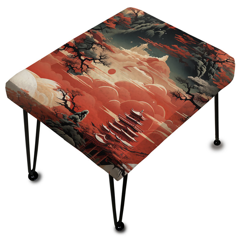 Repose-pieds rectangulaire rouge clair Torii