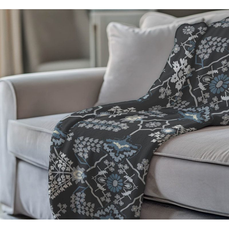 Jeté en velours Zoey, Gris anthracite, L 60 po x l 50 po