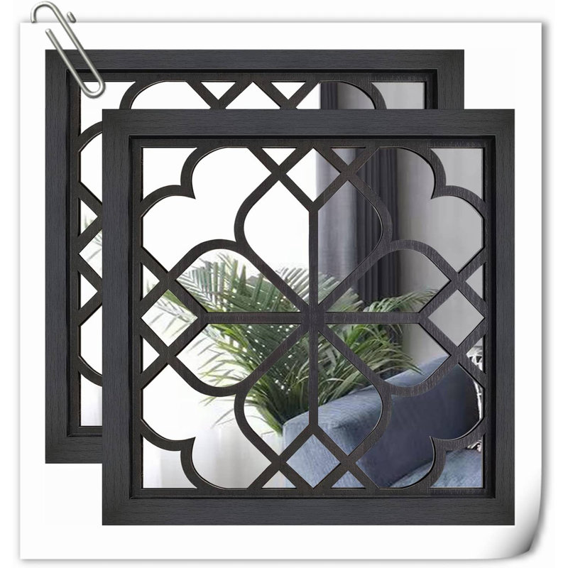 Fashion Wall Decor on Solid Wood, 1'' H x 16'' W x 16'' D, Black