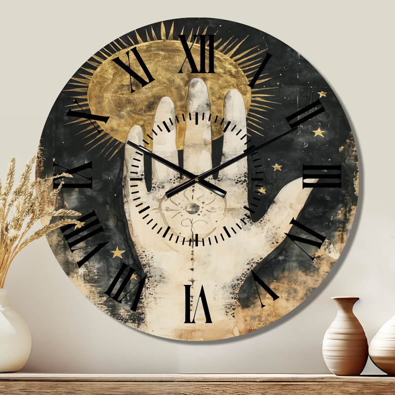 Horloge murale bohème en métal « Main Céleste de la Merveille », Petit