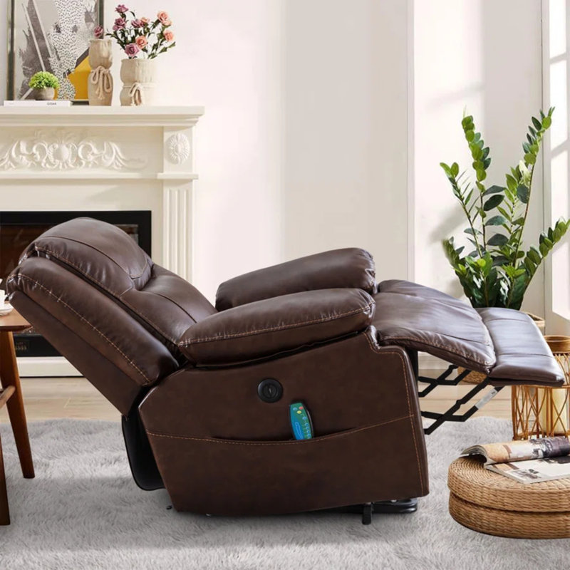 Fauteuil inclinable électrique l 37,8 po, Brun
