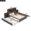 Lit plateforme double avec tablettes coulissantes-1483605369