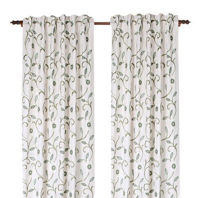 Bedazzle Cotton Blend Floral Semi-Sheer Rod Pocket Single Curtain Panel -  Gracious Living, Bedazzle-Wheatish-142