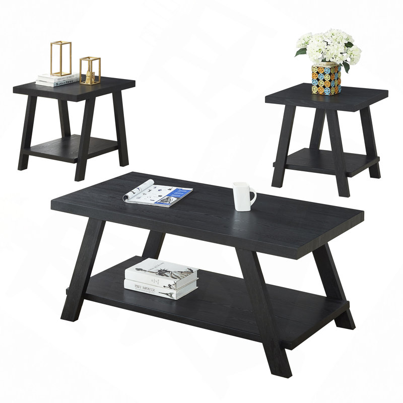 Ensemble de tables basses Contemporary, Noir, Noir