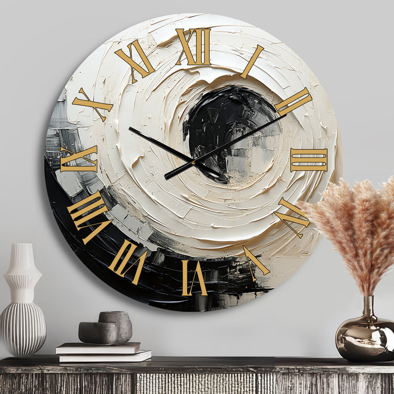 Horloge murale à spirale abstraite, Médium