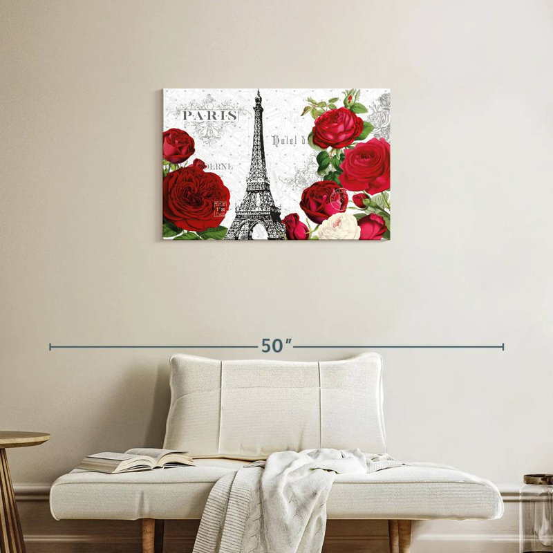 Lilie Rouge Paris I, H 20 po x l 30 po