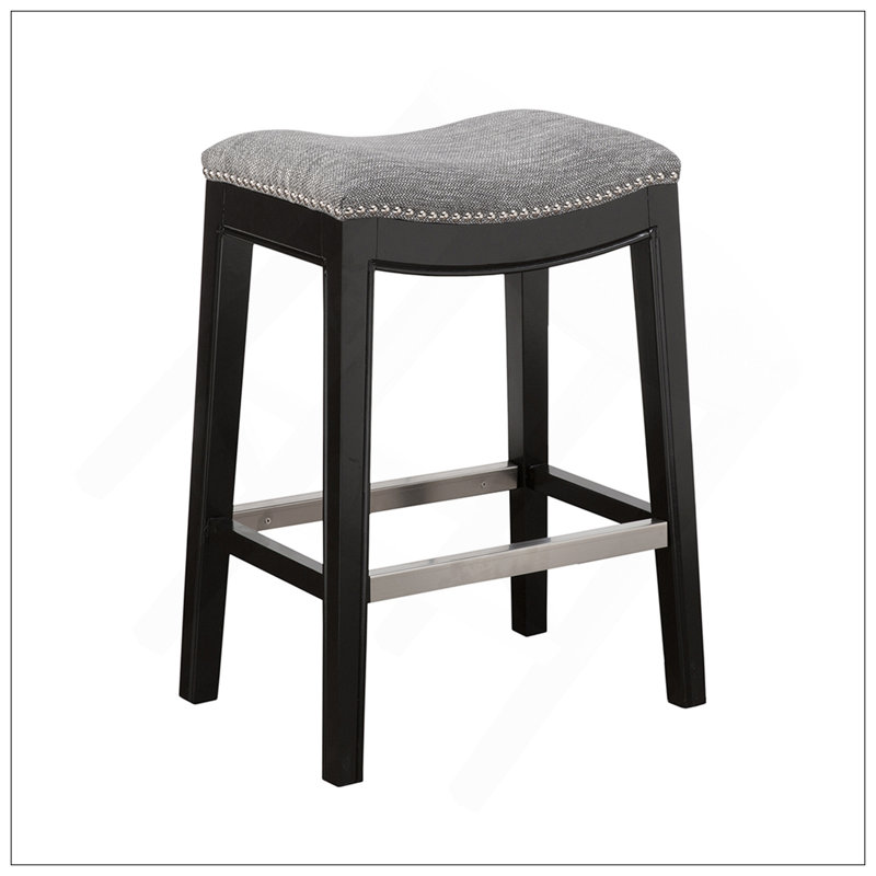 Tabouret de comptoir Saddle, Siège gris / structure noire