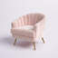 Fauteuil demi-tonneau en velours 32,5 po