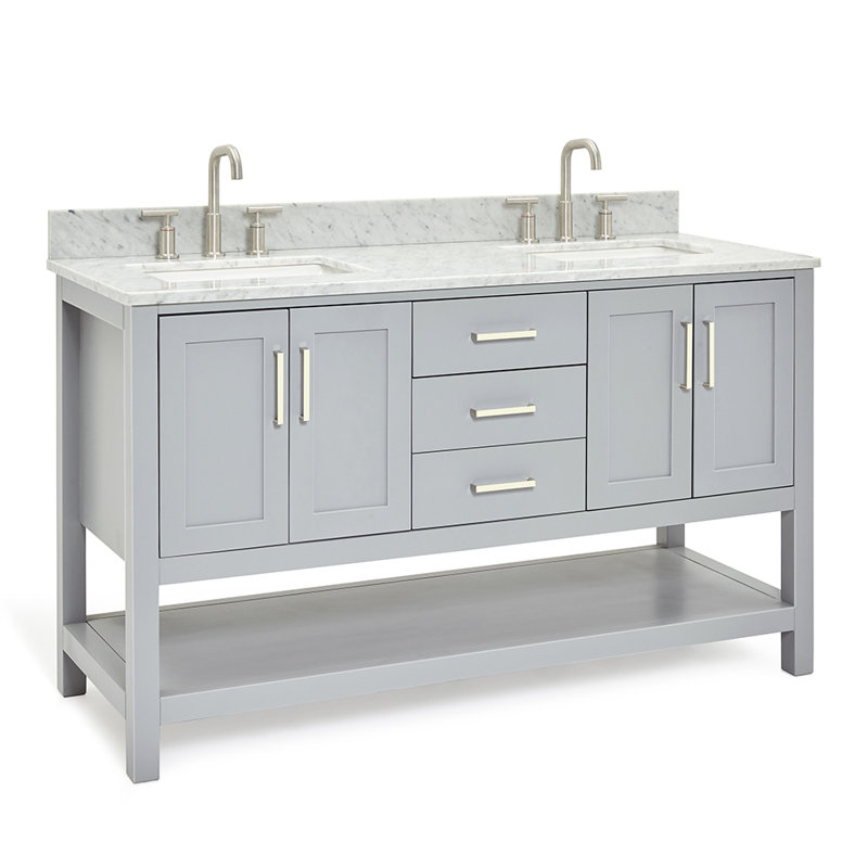 Magnolia Bath Vanity Rectangular Basin S073DCW2R, Gray, Rectangle ,  73"