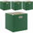 Set Of 4 Foldable Linen Cube Storage Bins With Handles