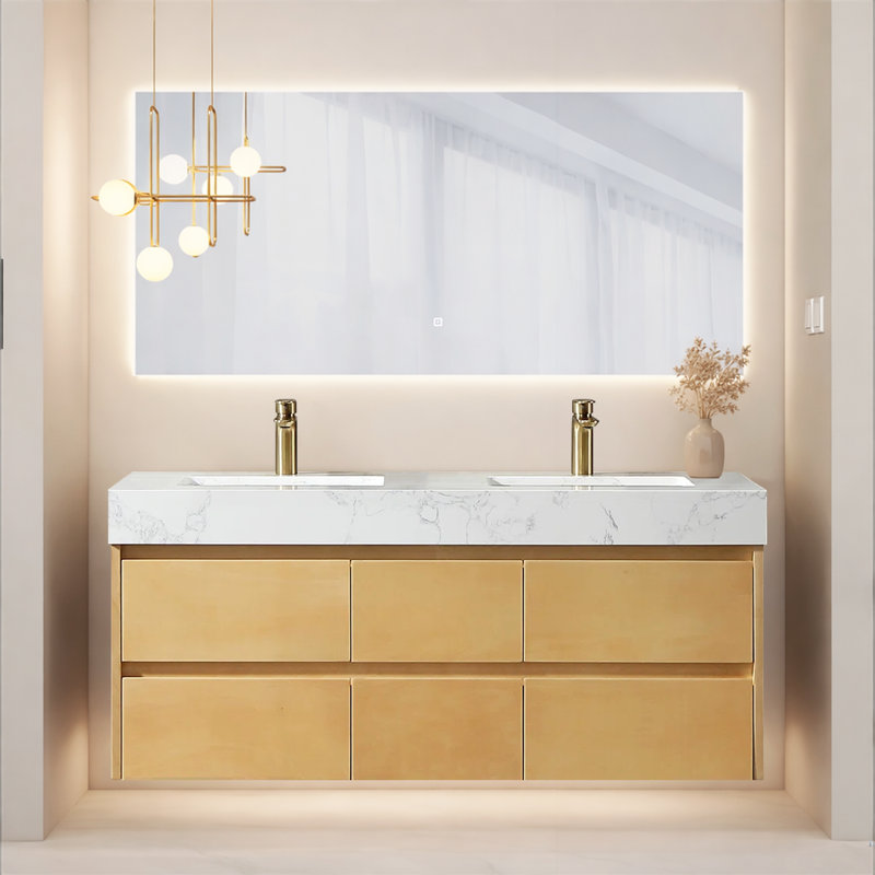 Ensemble de meuble-lavabo double 48 po entièrement assemblé