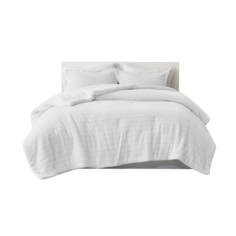 Plush To Sherpa Comforter Set, Queen Comforter + 2 Shams 