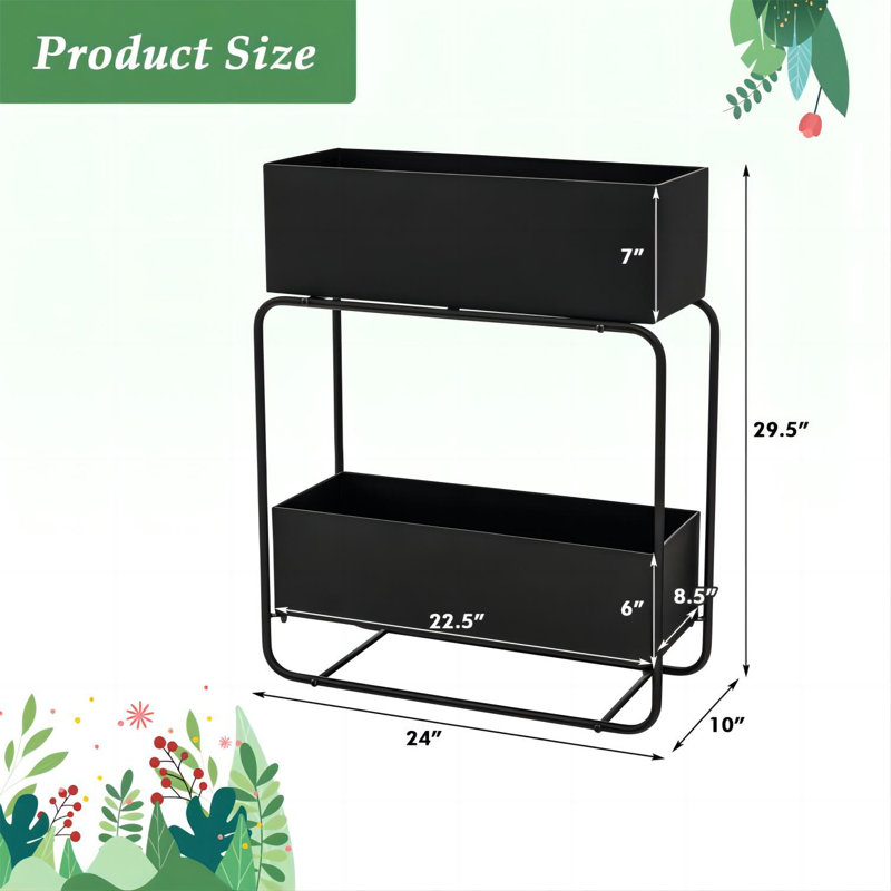 Asijah Metal Elevated Planter