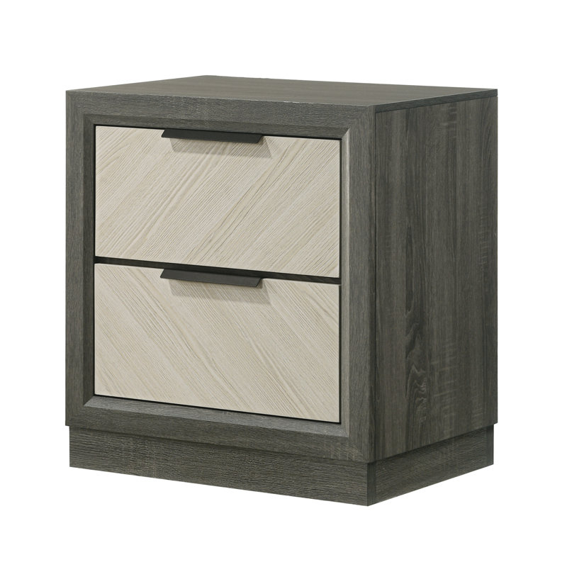 Ensemble de chambre à coucher 5 pièces Visalia - Lit très grand avec commode, miroir, commode et table de chevet