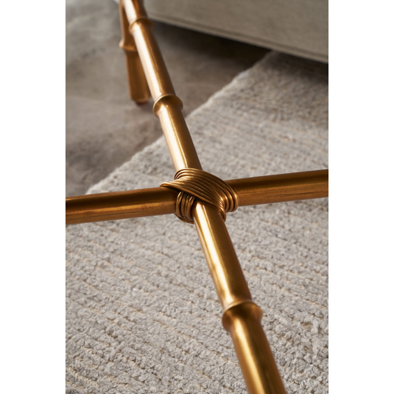 Kesden End Table, Pyramid Brown Top/Satin Brass Base