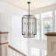 Lustre suspendu géométrique moderne en or noir 18 lumières 18 po-321073729