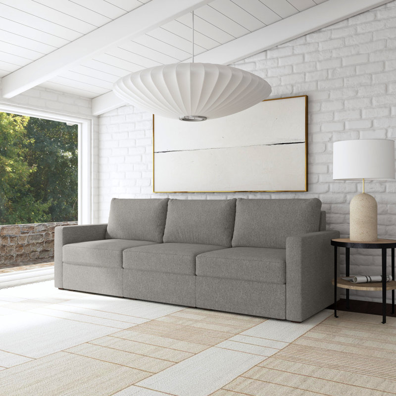 Flex Upholstered Modular Wide Arm Sofa, Dark Gray, 37" H x 103" W x 38" D
