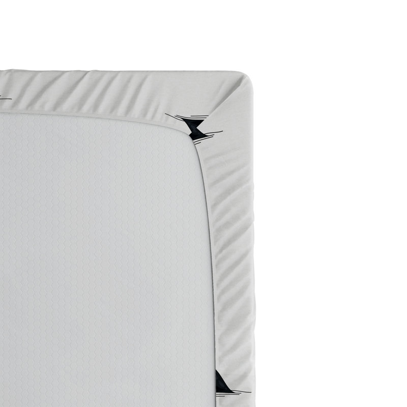 Ambesonne Black White Fitted Sheet 2-Pack Wild Shark Fish White Black, Full Fitted Sheet