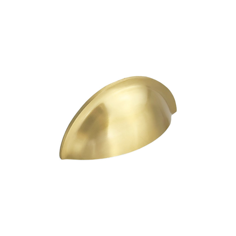 Cup Drawer Pull - Small Satin Brass