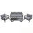 4-Piece Outdoor Sectional Set with sofa and two armchairs-1624587973