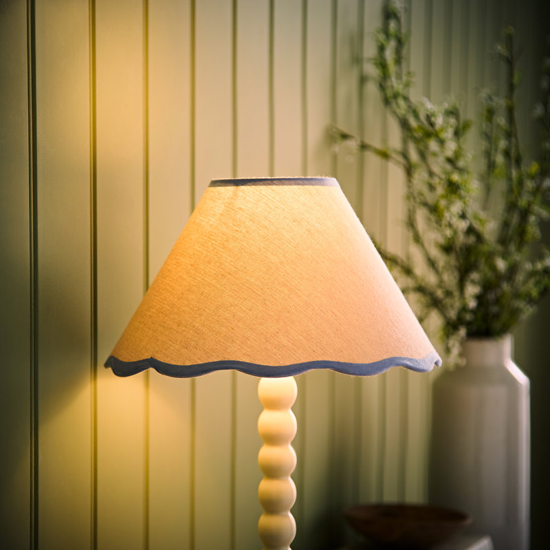 Florie Novelty Lamp Shade ( Clip On ), 15cm H x 27.5cm W x 27.5cm D, Cream/Blue
