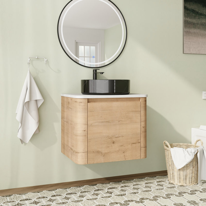 Meuble-lavabo mural 24 po avec comptoir en quartz